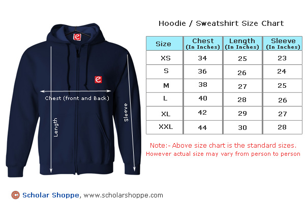 hoodie size chart