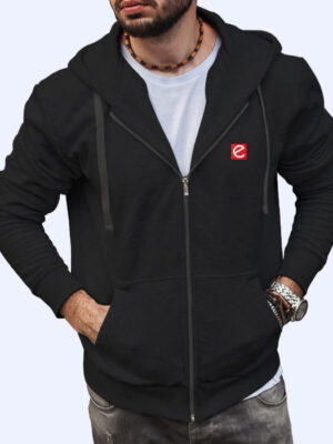 Hoodie - with zip - Black