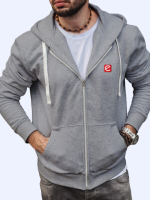Hoodie - with zip - Grey