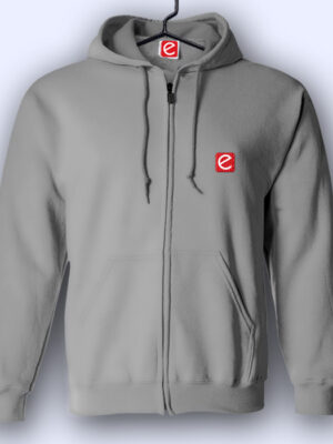 hoodie with zip grey