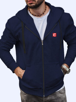 Hoodie - with zip - Navy