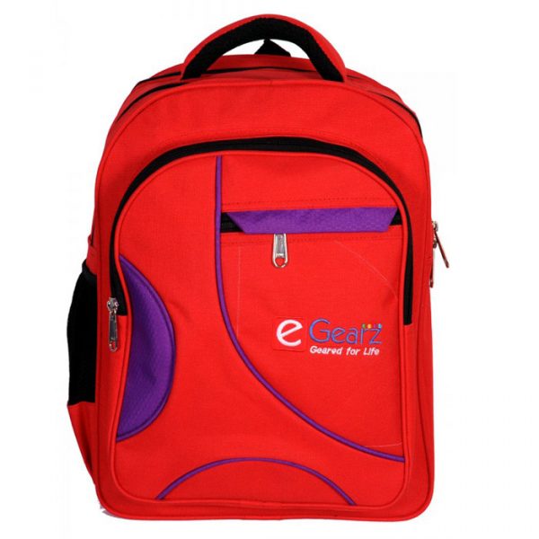 school bag red