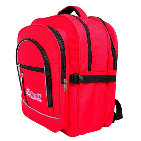 school bag red