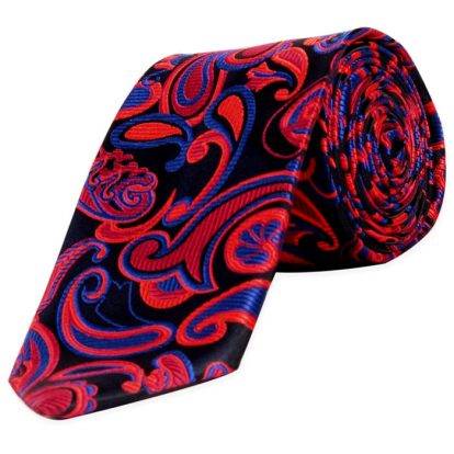 formal tie black and red